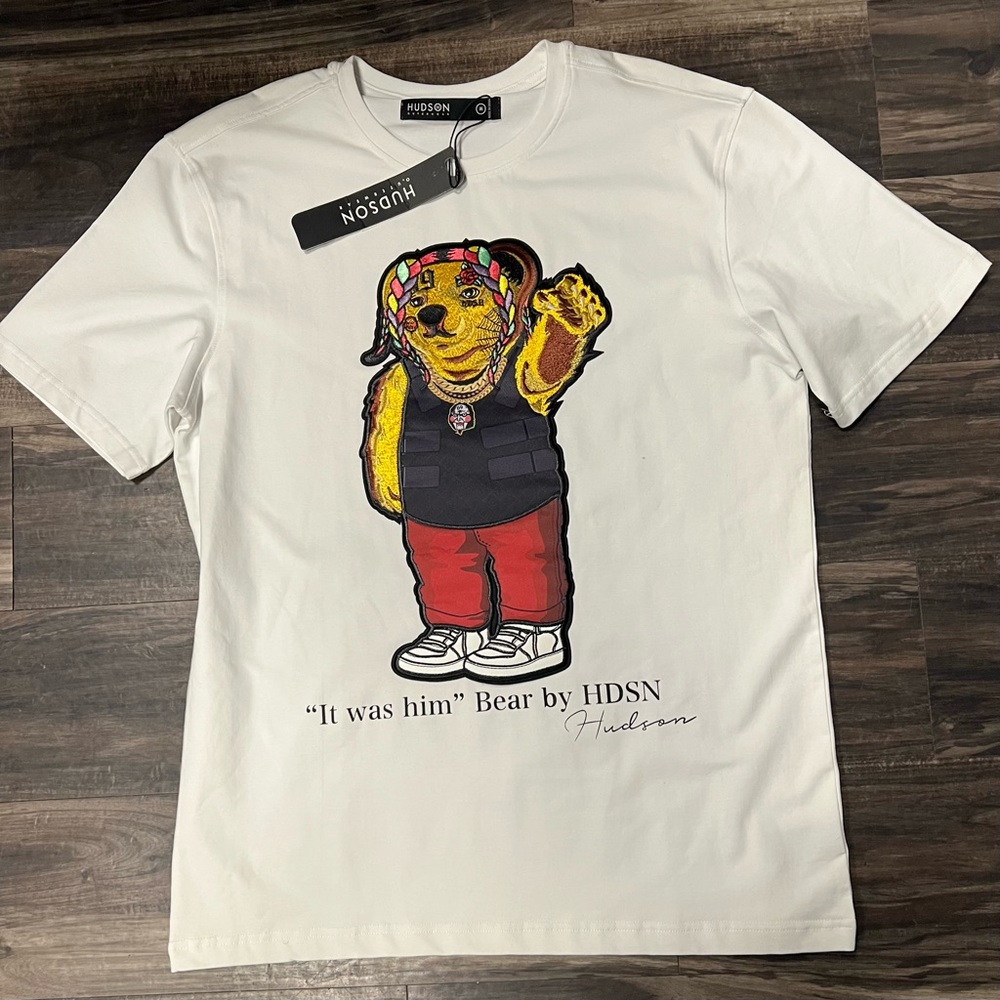 Med. Hudson Outerwear Tekashi 6ix9ine It was him White T-Shirt with Bear